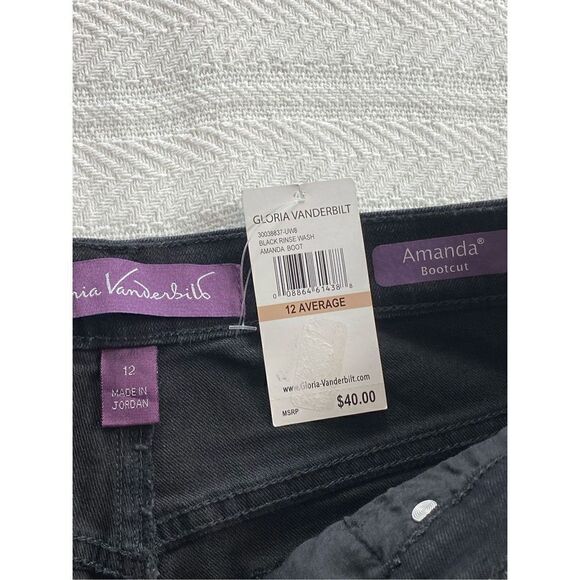 Gloria Vanderbilt 12 Amanda BootCut Classic Rise Black Jeans - Picture 6 of 9